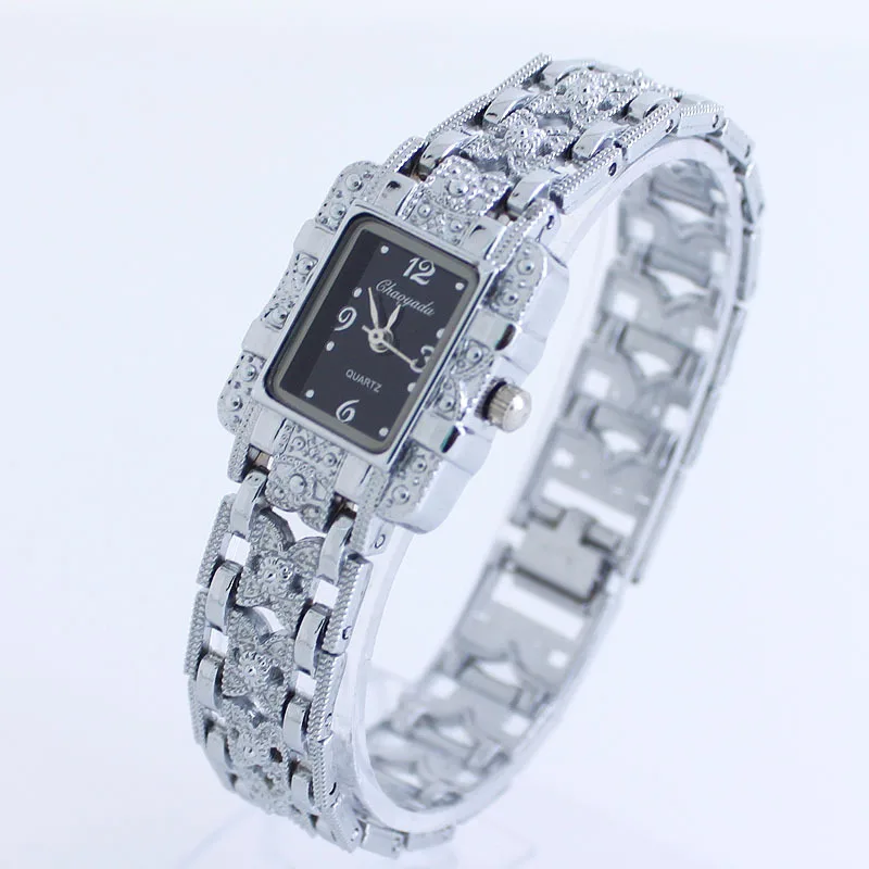 ساعة يد كوارتز أنالوج من الفولاذ المقاوم للصدأ ، فراشة مجوفة ، سوار مجوهرات أنيق عتيق ، هدية للنساء والفتيات