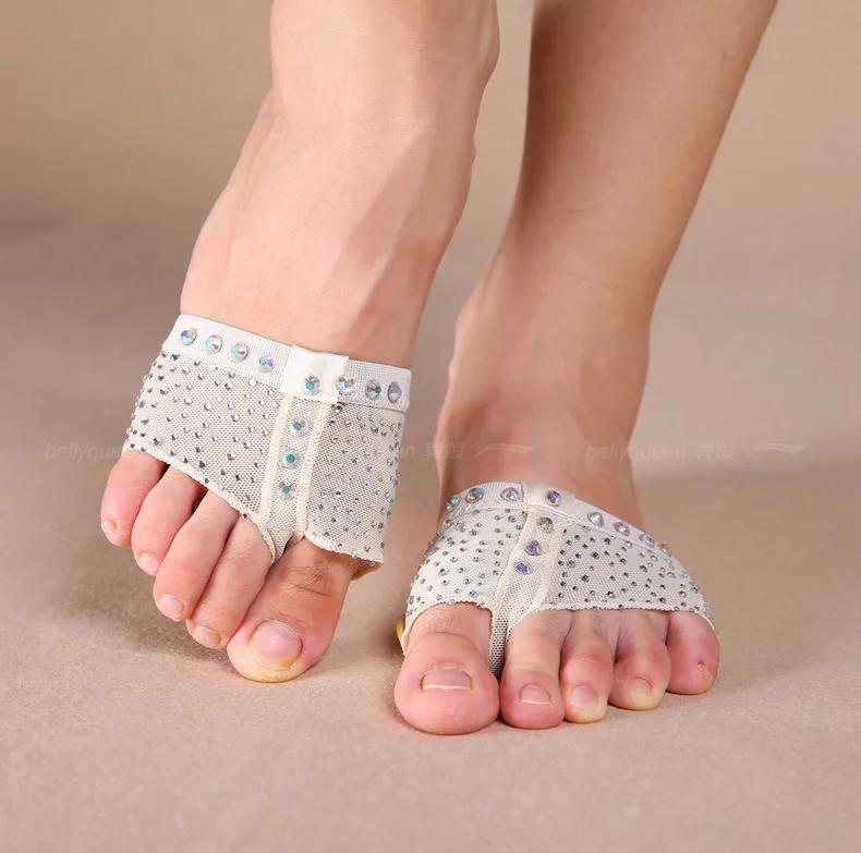 Calcetines de baile de pie para danza del vientre, calcetín de práctica de danza del vientre, zapatos de Ballet, almohadillas para los dedos del pie, accesorios profesionales, 1 par