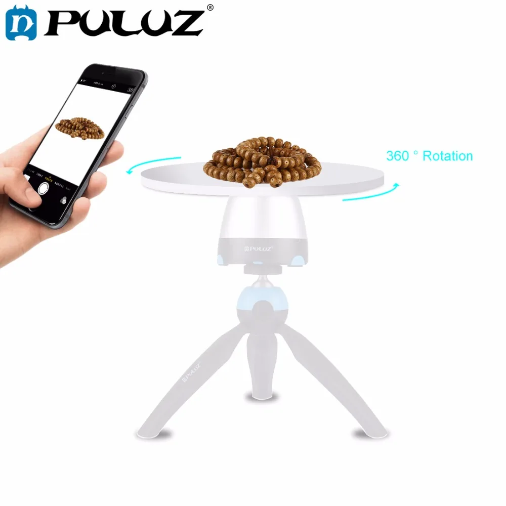 PULUZ-bandeja redonda con interfaz de tornillo 1/4, Compatible con trípode electrónico con rotación panorámica de 360 grados, diámetro de cabeza: 18cm/7 pulgadas