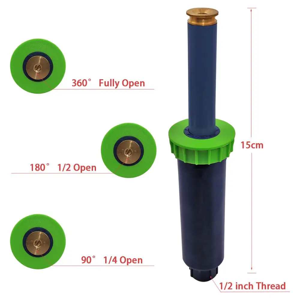 90-360 stopni 4 sztuk/partia zraszacz ogrodowy automatyczny chowany System nawadniania miedziana dysza # GW00106