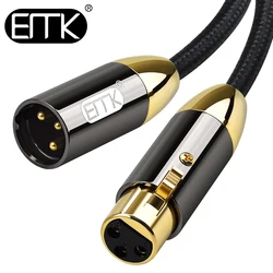 EMK XLR Cable 3 Pin Balanced Cable Microphone Lead XLR Male to Female Extension Mic Cord For Mixer, Speaker, Studio Recorder