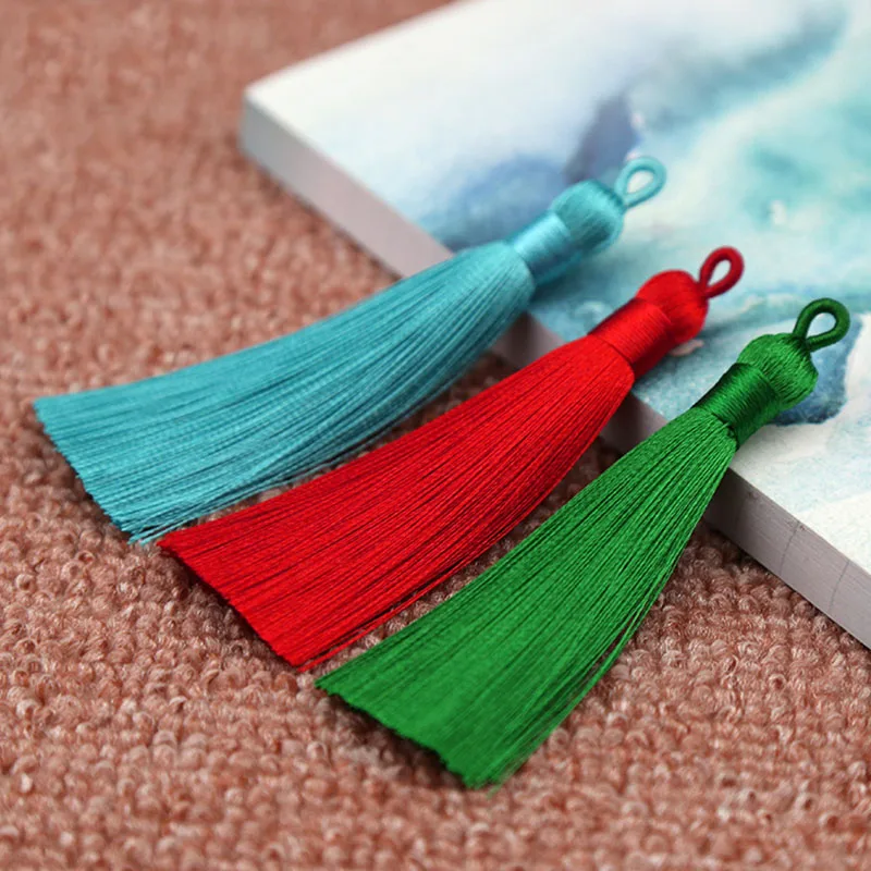 5pcs/lot 23 Colors 8cm Mixed Cotton Silk Tassel Brush for Earrings Charm Pendant Satin Tassels for Diy Jewelry Making Materials