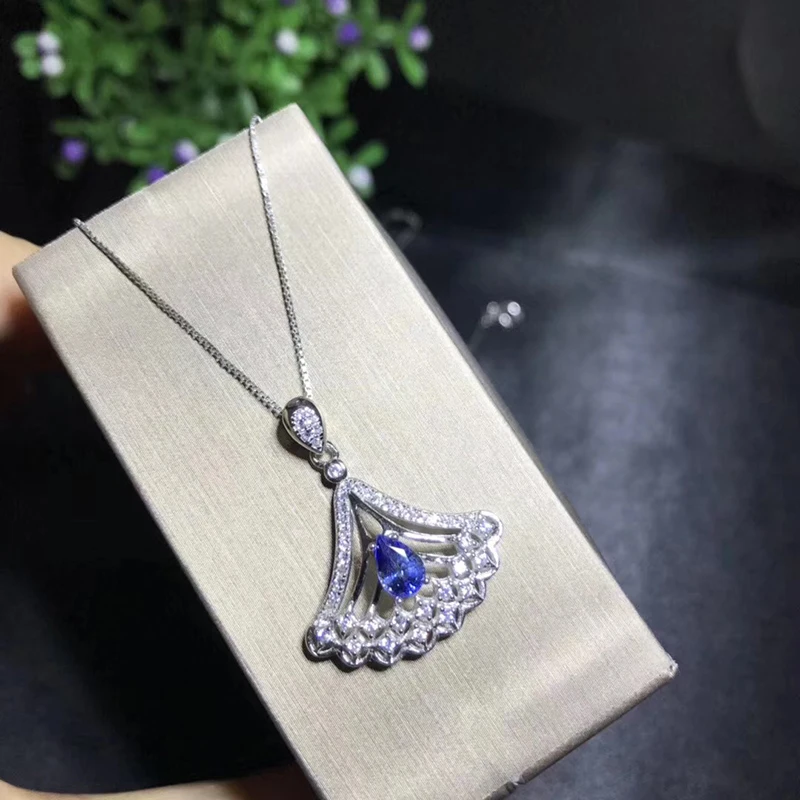 Fashion 925 silver tanzanite pendant 4 mm * 6 mm natural VVS grade tanzanite silver pendant sterling silver tanzanite jewelry