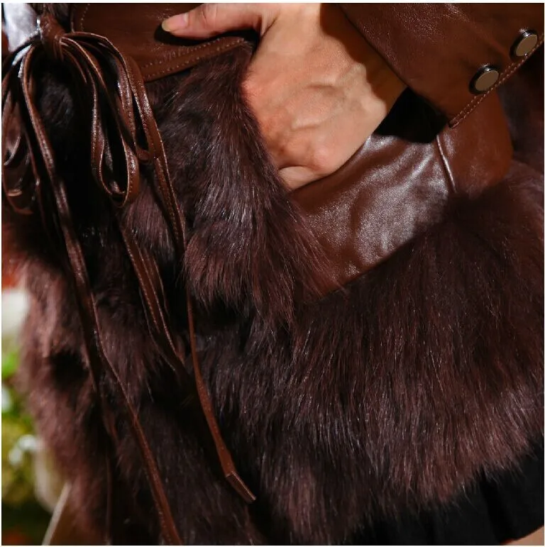 Free shipping Luxurious fur Double-faced fur the fox fur coat  In paragraph 2014 haining leather female long sheepskin coat