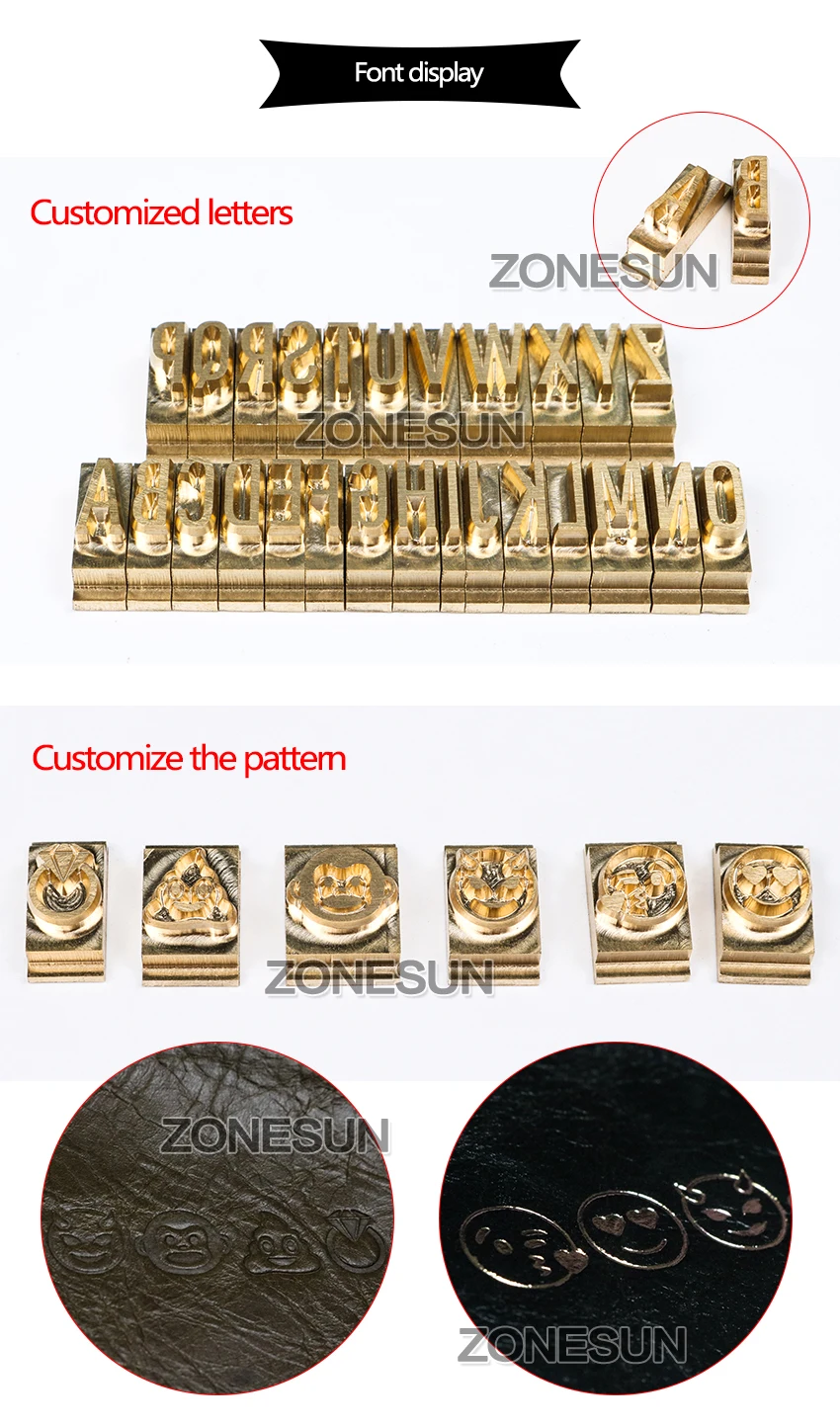 ZONESUN Handleiding PVC Card Leather Papier LOGO Foliedruk Embossing Rillen Machine Warmte Persmachine