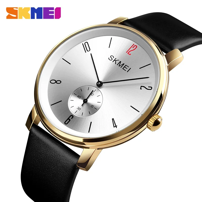 

SKMEI Fashion Couple Quartz Watch Casual Ladies Men Watch 30M Waterproof Luxury Leather Strap Wristwatch relogio masculino 2019