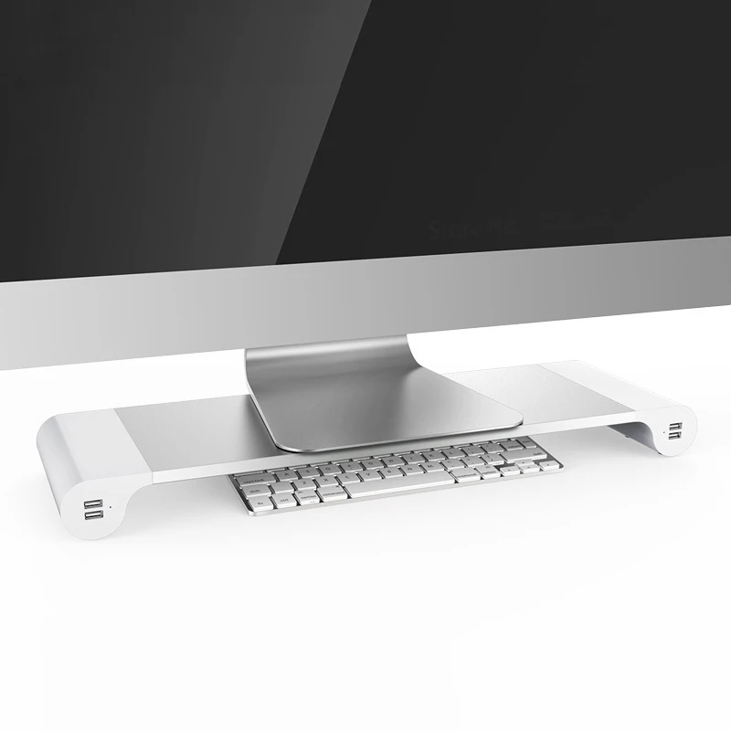 050EU Desktop Monitor Notebook Laptop Stand Space Bar Non-slip Desk Riser with 4-ports USB Charger for iMac, MacBook Pro, Air