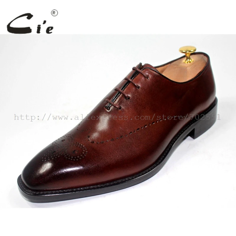 cie Square Toe Bespoke Custom Handmade Genuine Calf Leather Outsole Breathable Men\'s Oxfords Shoe Brown OX183 Mackayc/Blake raft