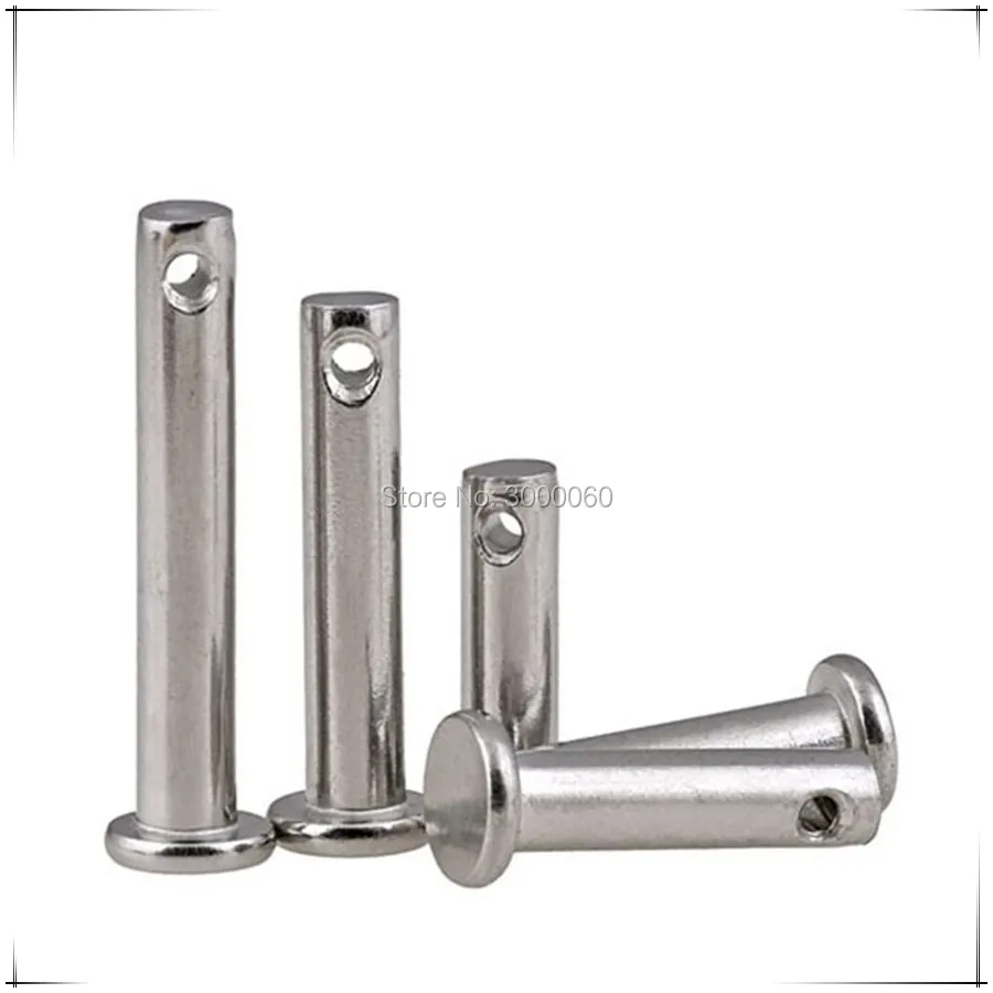 M10 Stainless Steel 304 A2 Flat Head Clevis Pins With Hole 20pcs/lot