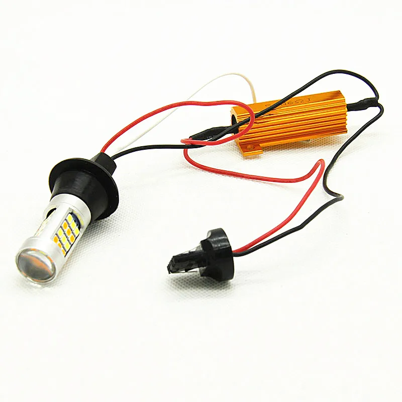 T20 7440 1156 42SMD Car LED Light Dual Color Switchback Turn Signal Lamp Bulb Daytime Running Light DRL 12V