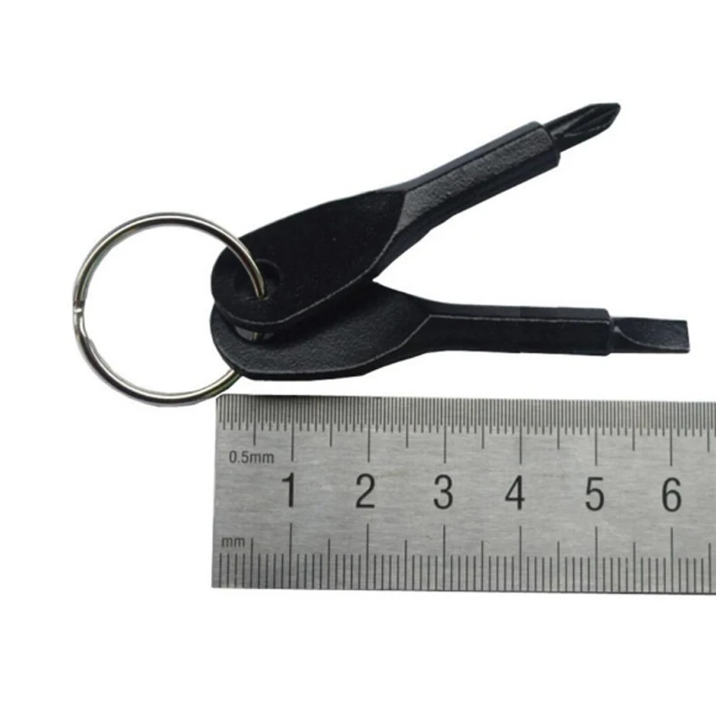 2Pcs/ Set Stainless Steel Multi Tools Key Ring EDC Screwdriver Set Pocket Outdoor Tool Set Multitool Keychain Repair Tool