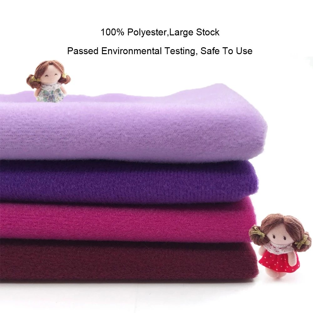 ZYFMPTEX Purple Series Fleece Fabric Tilda Plush Cloth for Stuff Toys Dolls Sewing Knitted Velvet Loop Fabrics can Hook Tissue