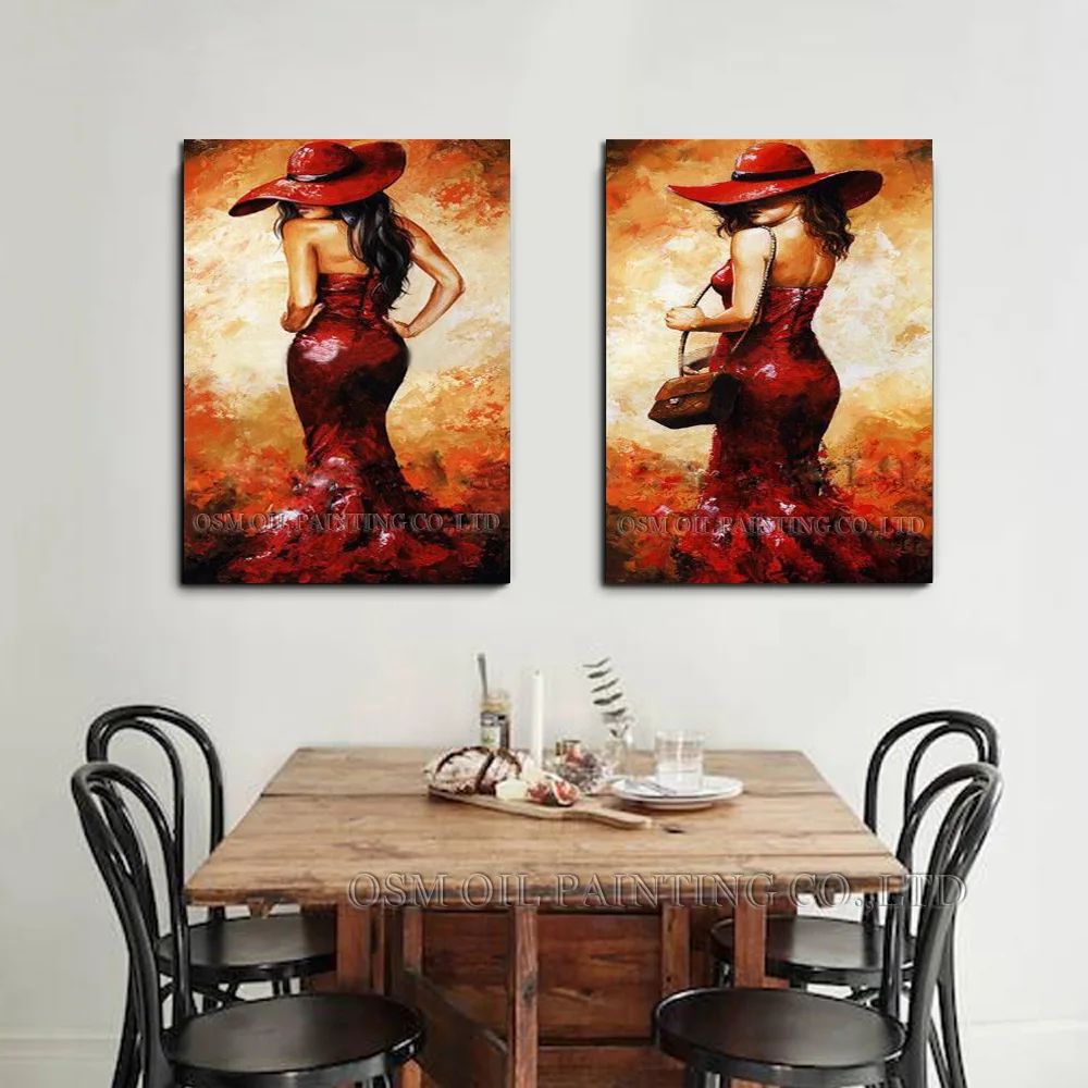 Artist Handmade Hot Body Sex Lady Oil Painting for Wall Art Picture Beautiful Lady with Dress for Wall Oil Painting Artwork