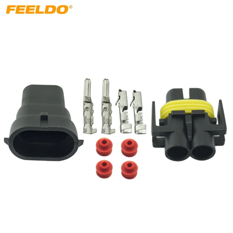 

FEELDO 10Set Car Motorcycle H8/H9/H11/880/881 Waterproof DIY Male Female Quick Adapter Connector Terminals Plug Kit #FD-2752