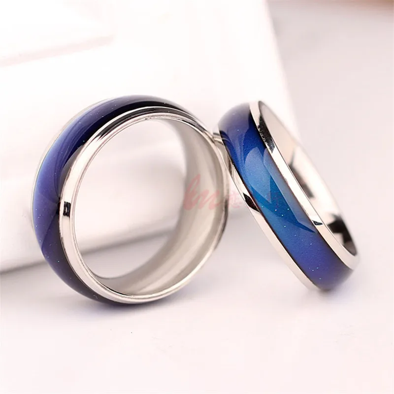 Fashion New Jewelry Moon Shape Color Change Mood Ring Emotion Feeling Changeable Band Temperature Ring