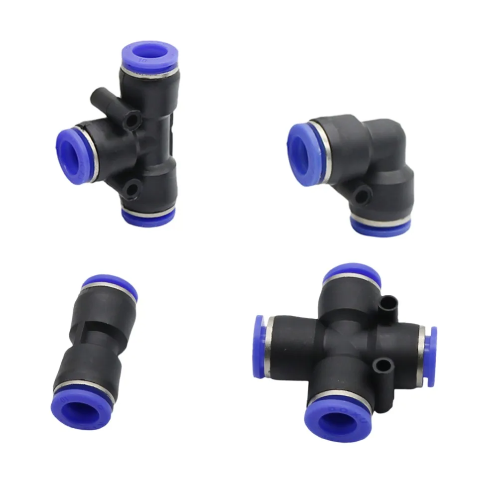 

10 mm Slip-Lock Quick Connector Garden Tee, Cross, Elbow, Straight Connector Industrial Agriculture Mist Cooling Joint 3 Pcs