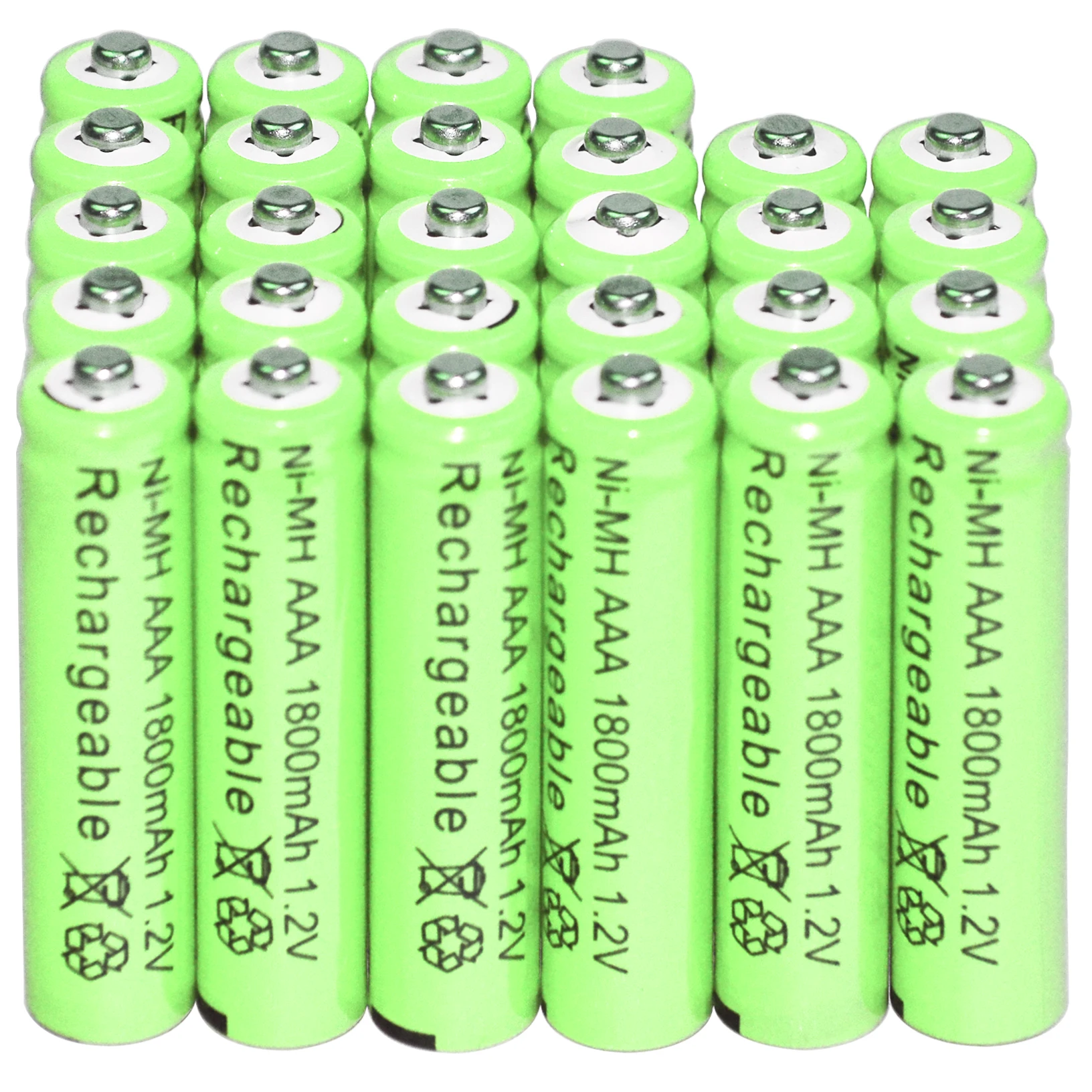 4/12/20/28/32/44pcs AAA batterie Al Nichel Idruro di Massa della batteria Ricaricabile NI-MH 1800mAh 1.2V Verde