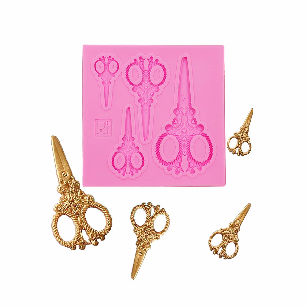 Gadgets Fondant Mold Scissors Clay Resin Polymer Clay Wax Flexible Moulds  Fondant Gum Paste Chocolate Craft Mold For Resin