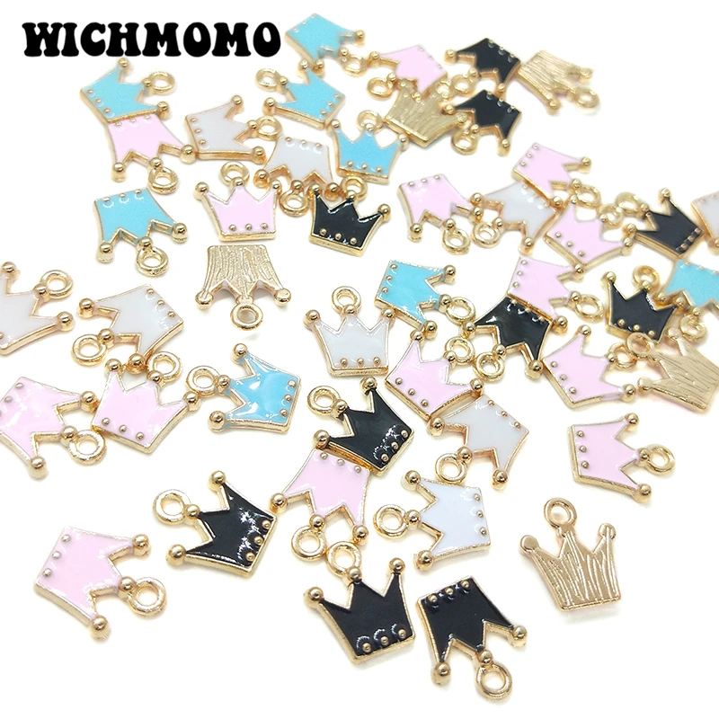 New Fashion 12*11mm 20pieces/bag Zinc Alloy Enamel  Crown Charms Pendant for DIY Earrings Necklace Jewelry Accessories