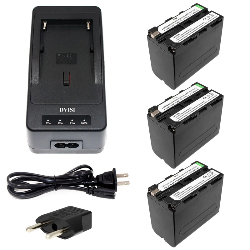 3pcs NP-F970 F970 NP-F960 Rechargeable Battery+1Quick Rapid Charger for SONY MVC-FD90 FD91 FD92 HVR-HD1000 F975 F970 F960