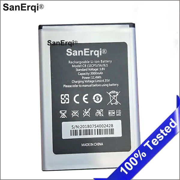 

10pcs Battery For Oukitel C8 Batterie Bateria Batterij Accumulator 3000mAh SanErqi