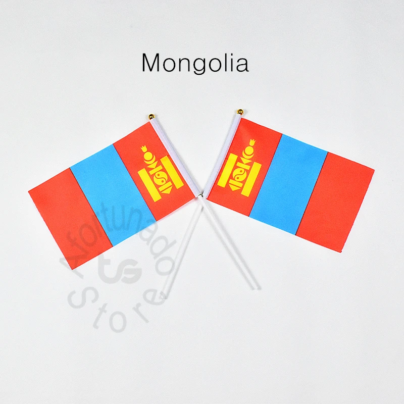 Mongolia Mongolian 14*21cm 10pieces flag  Banner  Hand waving Flag for meet,Parade,party.Hanging,decoration