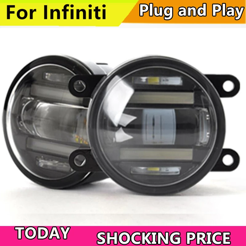 doxa Car Styling LED FOG LIGHT for Infiniti EX 25 35 FX 25 35 JX 25 35QX 25 27 35 37 LED Fog Light Auto Fog Lamp LED DRL