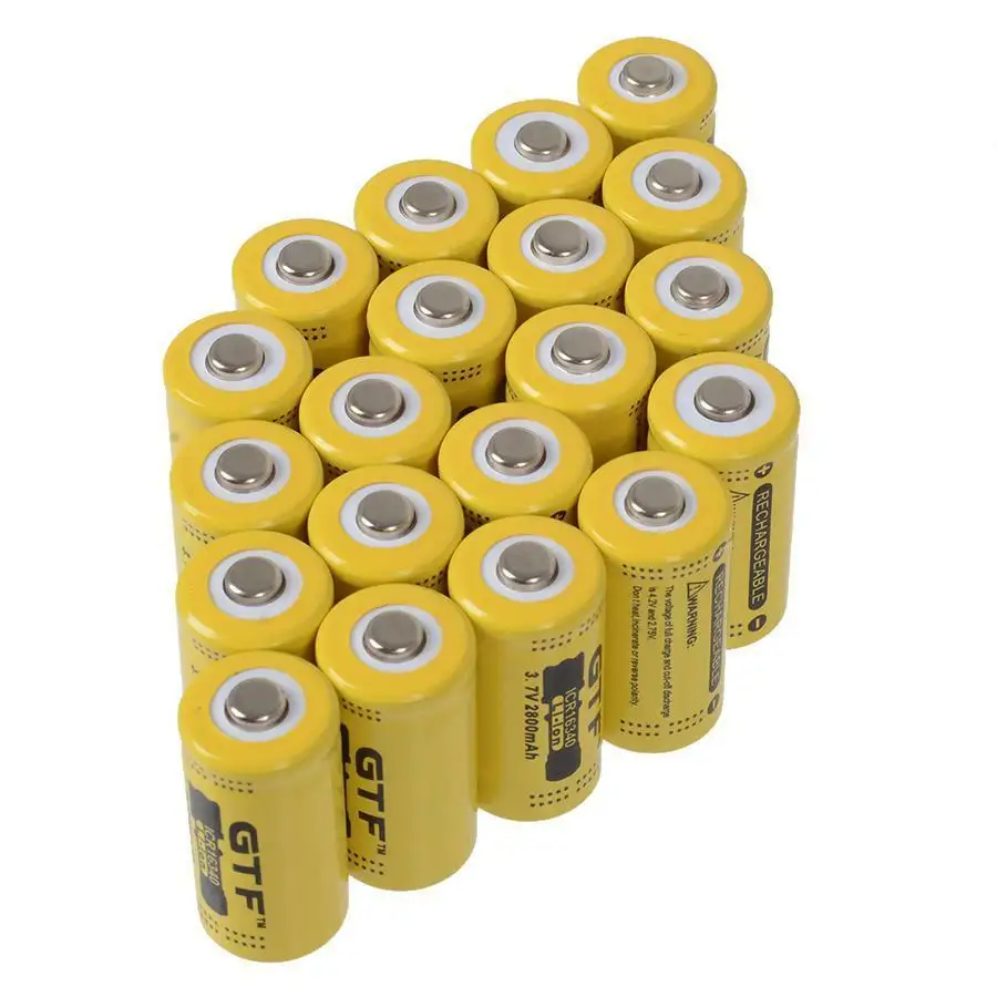 GTF 3.7V 16340 2800mAh baterie CR123A LR123A akumulator litowo-jonowy do latarki reflektor drop shipping