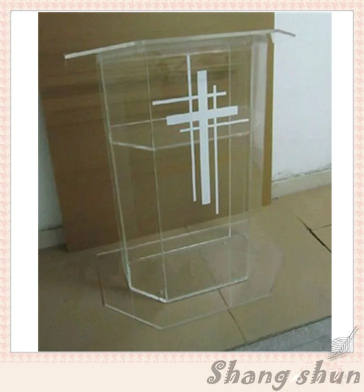 Plexiglass Cheap Pulpit, Acrylic Lectern/Podium Rostrum/Pulpit Acrylic Dais Clear Acrylic Church Podium Stand