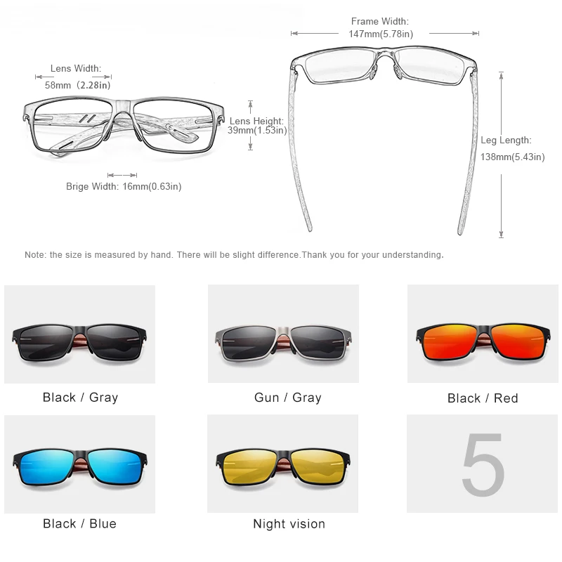 KINGSEVEN-gafas de sol polarizadas hechas a mano de madera Bubinga para hombre y mujer, lentes de espejo para conducir