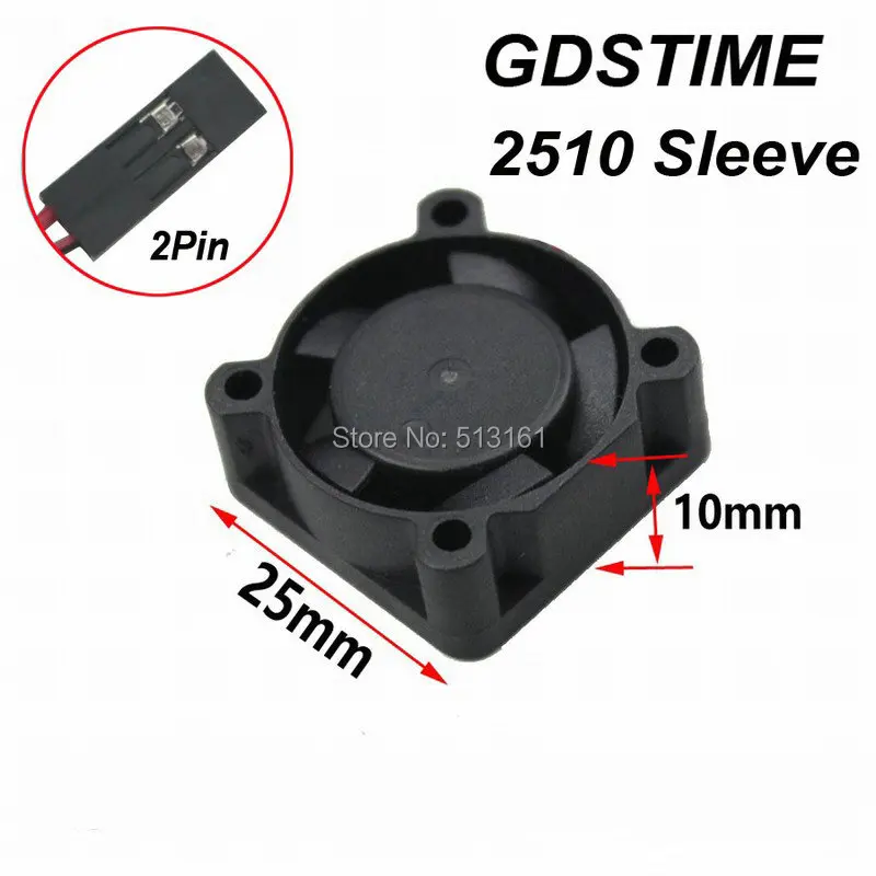 20 Pcs/Lot Gdstime Plastic Small Brushless Cooling Fan DC 5V 25MM 25x25x10mm 2510 Dupont 2pin