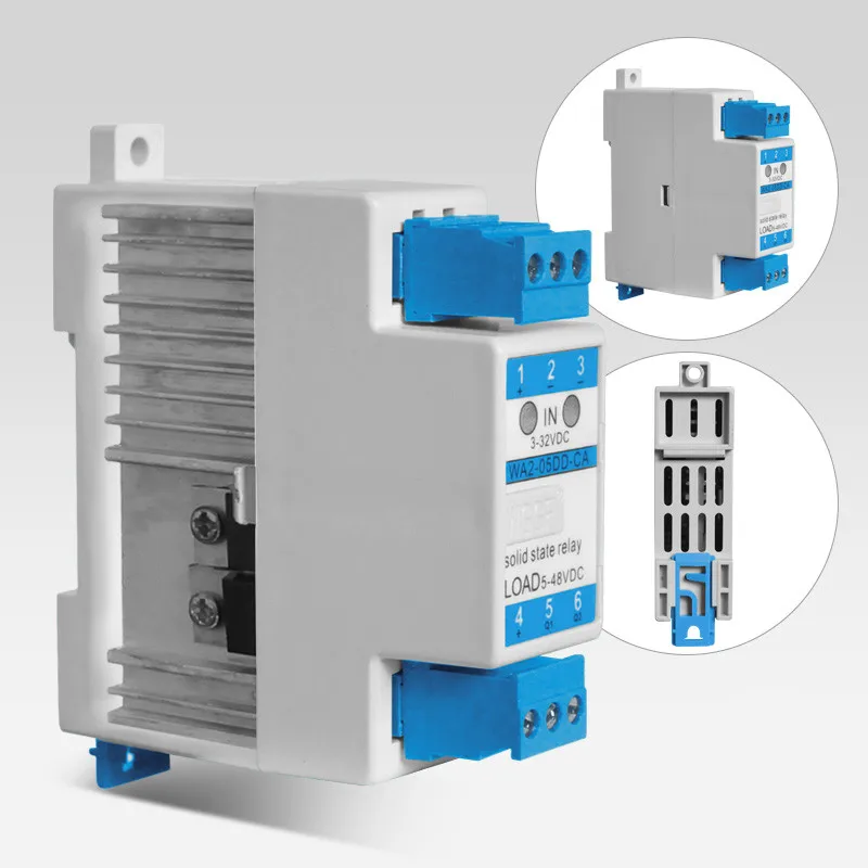 Din Guide SSR  2Loop 5ACompact Solid State Relay with Heat Sink