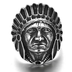 Titanium ring retro Indians chief ring punk non-mainstream men and women ring