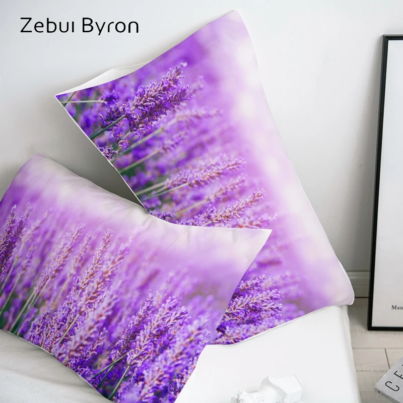 

3D HD Pillow Case Pillowcase Custom 50x70/50x75/50x80/70x70,Decorative Pillow Cover,Bedding Purple lavender Drop Ship