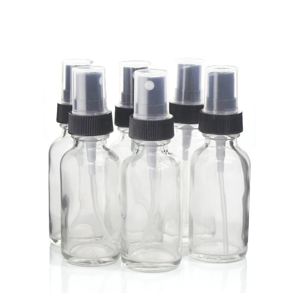 6pcs 30ml Plain Clear Glass Spray Bottle With Fine Mist Sprayer For Essential Oils Aromatherapy Perfume Empty Refillable 1 Oz