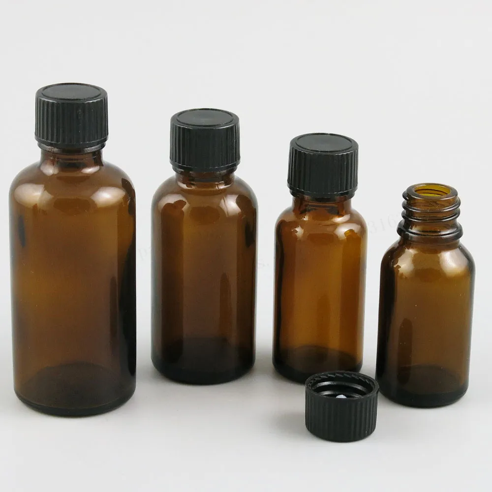 12 x puste szklane butelki z czarne plastikowe fenolowa stożek czapka 1 oz 5/3 OZ 3.33 uncji pojemniki 5 ml 10 ml 15 ml 20 ml 30 ml 50 ml 100 ml