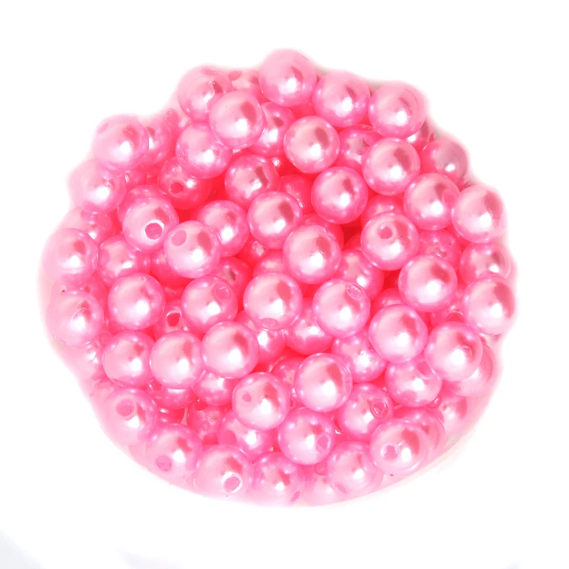 Pink Color Round Approx 260pcs/lot 8mm Dia. Imitation Plastic Pearl Beads Wholesale for You to DIY CN-BSG01-03PK