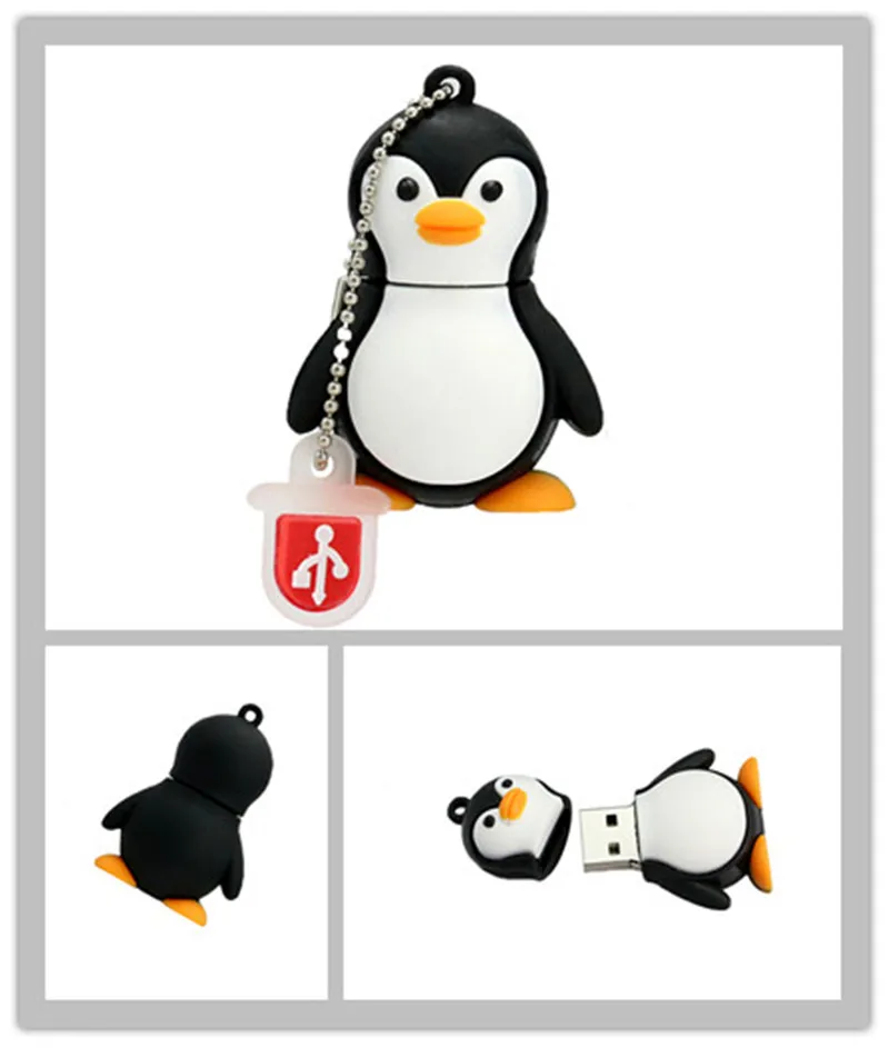 Động Vật Dễ Thương Chim Cánh Cụt Bút Hoạt Hình Chim Cánh Cụt Đèn LED Cổng Usb Pendrive 4GB/8GB/16GB/32G Ổ Đĩa U Flash Động Vật Hợp Bộ Nhớ