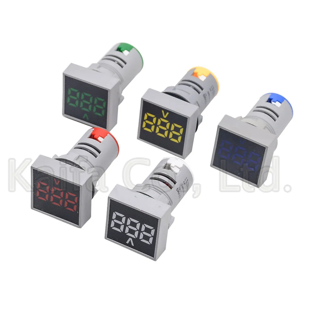 22MM Measuring range AC 12-500V Voltmeter Square Panel LED Digital Voltage Meter Indicator Light Output voltage AC22-500V