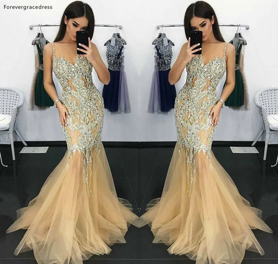 2019 barato longo vestido de baile sereia cintas de espaguete tule formal pageant feriados usar formatura festa à noite vestido feito sob encomenda