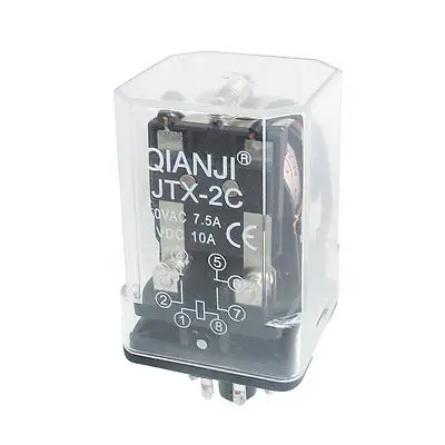 JTX-2C AC 220V Coil General Purpose Relay 8 Pin DPDT 7.5A 250V AC 10A 30V DC