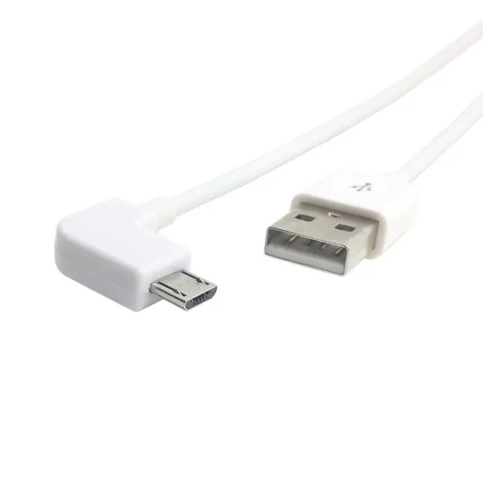 Black or White Left angled 90 degree Micro USB Male to USB Data Charge Cable 20cm 1m 2m 3m 5m 100cm for Tablet