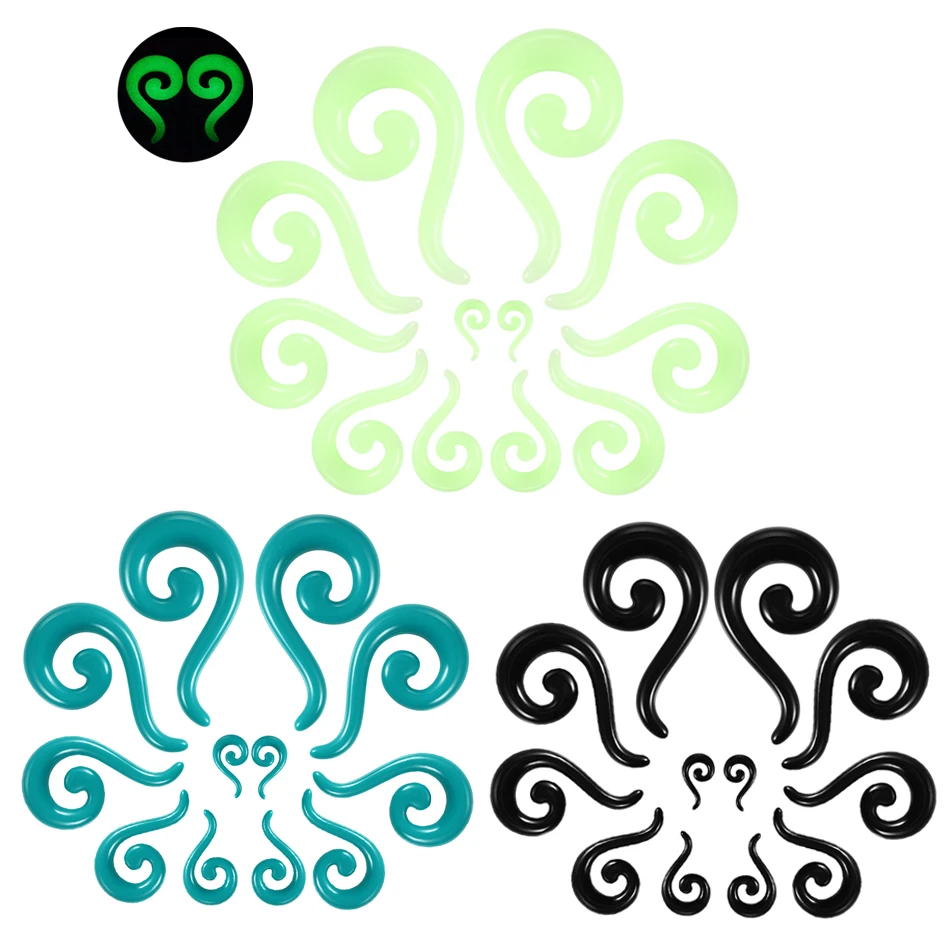 2 sztuk/partia Trendy akrylowe spiralne stożek Flesh tunel uszu nosze Expander Stretching Plug ślimak śruba Piercing biżuteria do ciała