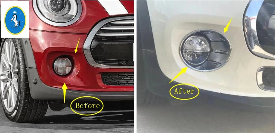 

Yimaautotrims Front Fog Lights Lamp Ring Frame Cover Trim 2 Pcs Fit For Mini Cooper F55 F56 F57 3 Door / 5 Door 2014 - 2018 ABS