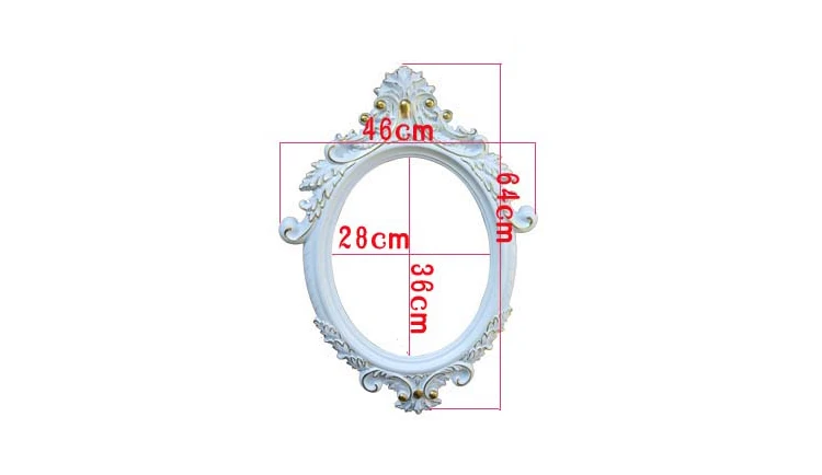 Decorative Oval Wall Mirror, White Wooden Frame for Bathrooms, Bedrooms, Dressers, and Antique Princess Decor