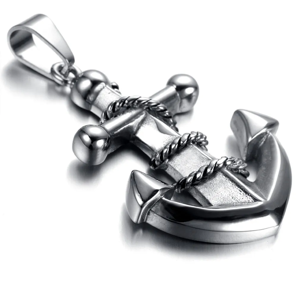 Fashion Cool Men\'s 316L Stainless Steel Anchor Charm Pendant