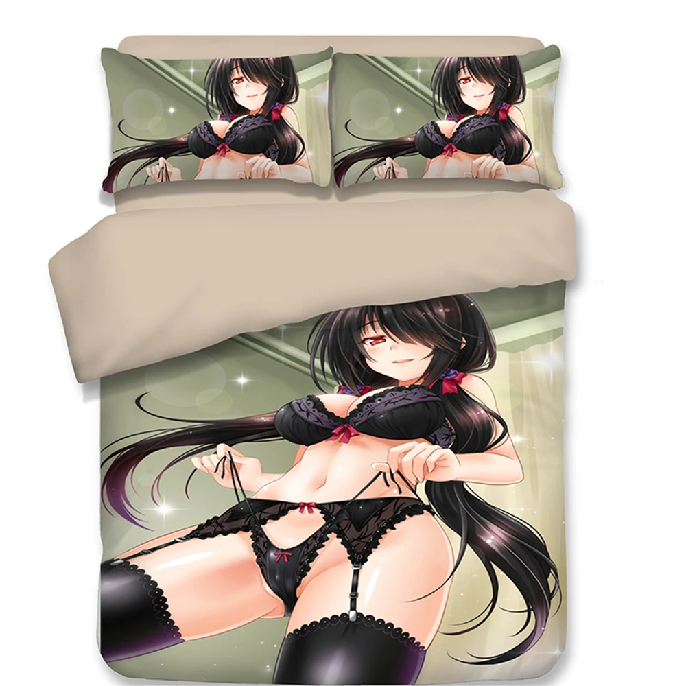 

Anime DATE A LIVE Tokisaki Kurumi Duvet Cover Set Bedding Set Luxury Comforter Bed Set Include 1 Duvet Cover and 2 pillowcase