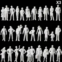 90pcs O Scale Model Standing Figures 1:43 Unpainted White People Passengers P4310B