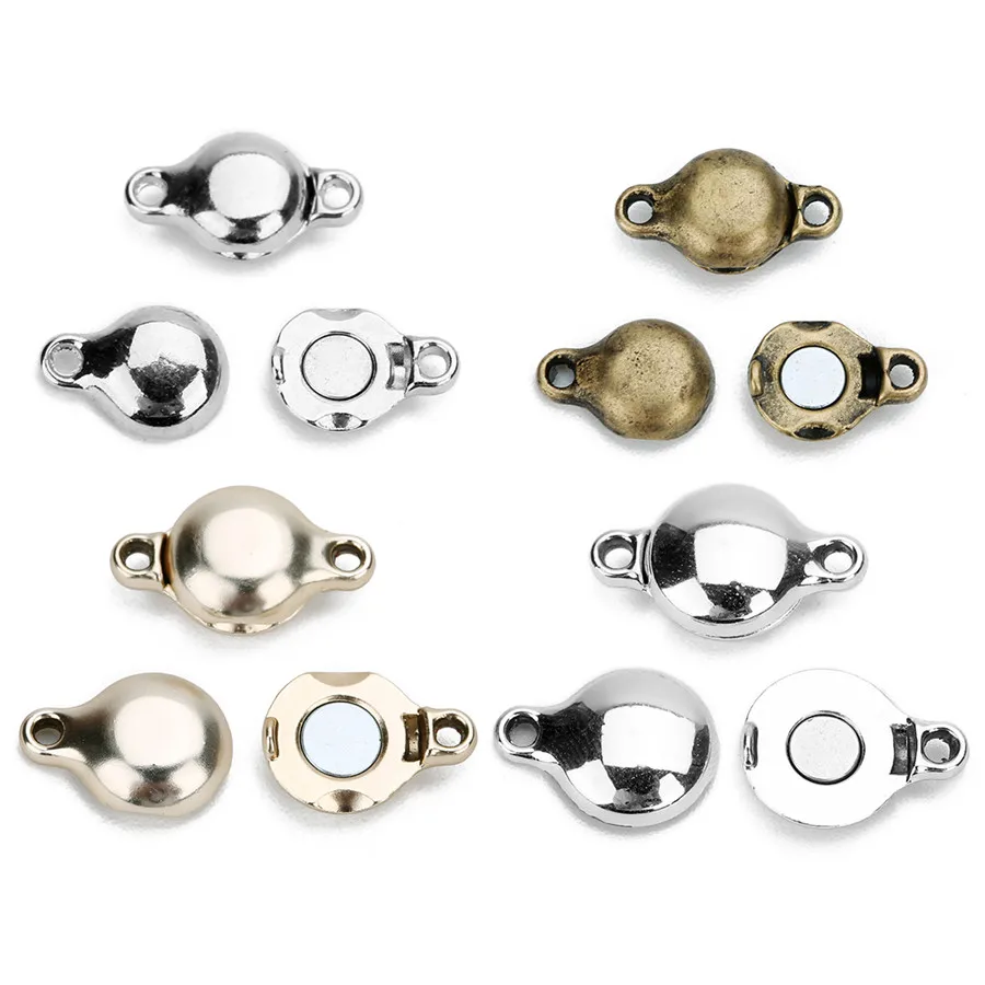 SAUVOO 5pcs/lot 8x14mm 12x20mm Strong Magnetic Clasps For Bracelet Buckle Connectors End Caps For DIY Jewelry Making