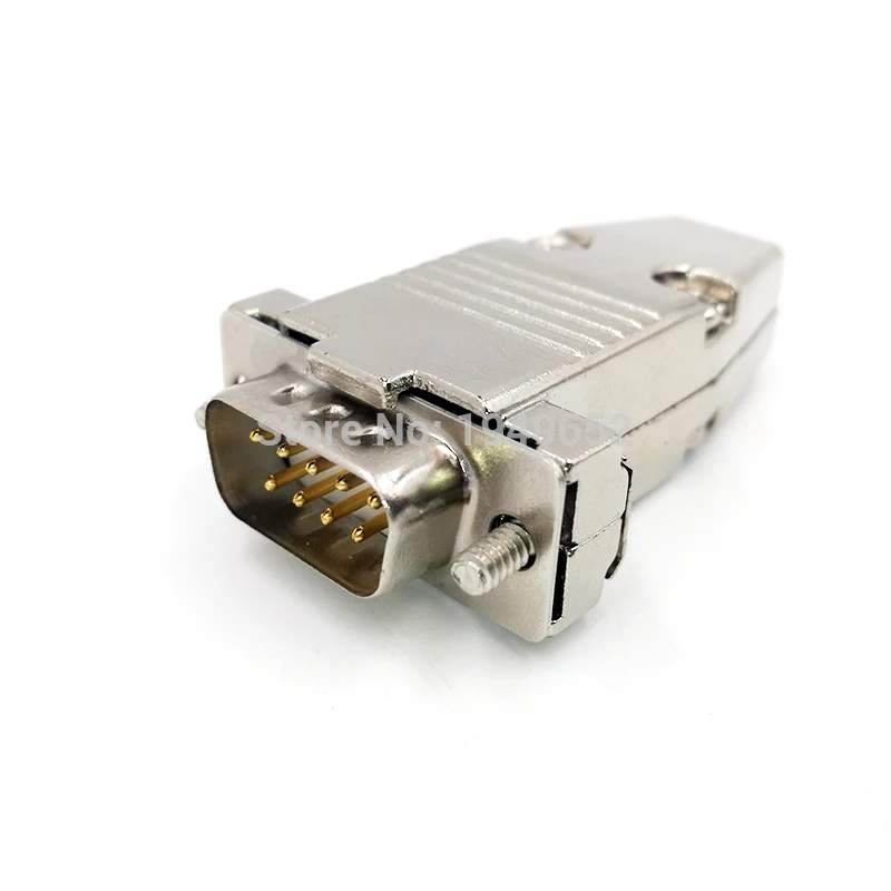 DB9 VGA Plug D type connector metal case gold plated brass contactor 2 row 9pin port socket female Male adapter